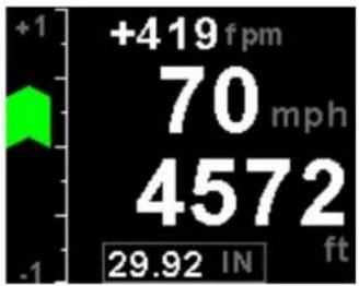 +1 +419 fpm 70 mph 4572 29.92 IN ft