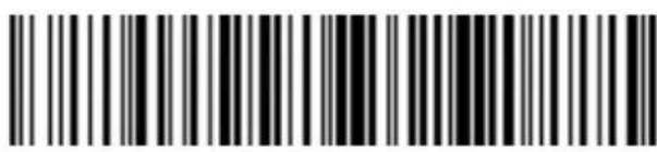 Black and white barcode image with vertical lines and a central bar