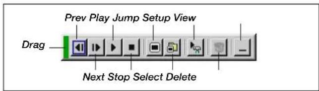Prev Play Jump Setup View Drag Next Stop Select Delete