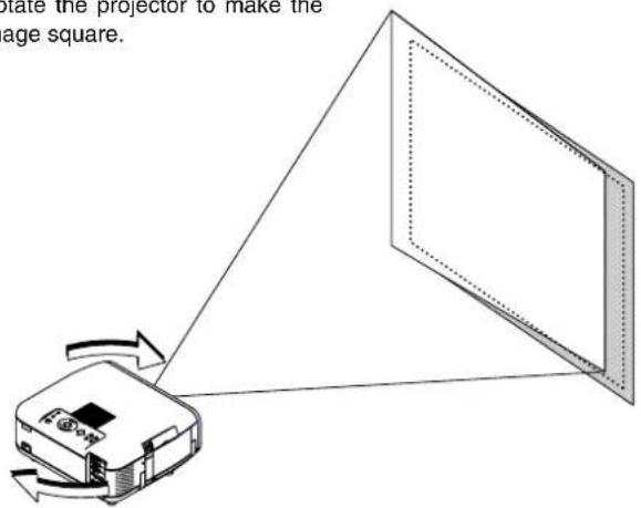 plate the projector to make the page square.
