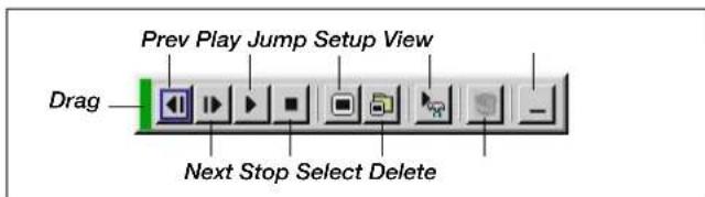 Prev Play Jump Setup View Drag Next Stop Select Delete