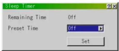 Sleep Timer Remaining Time Off Preset Time Off Set