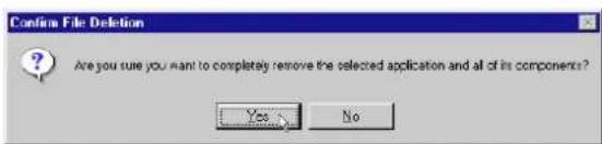 Confine File Deletion Are you sure you want to completely remove the selected application and all of its components? Yes No