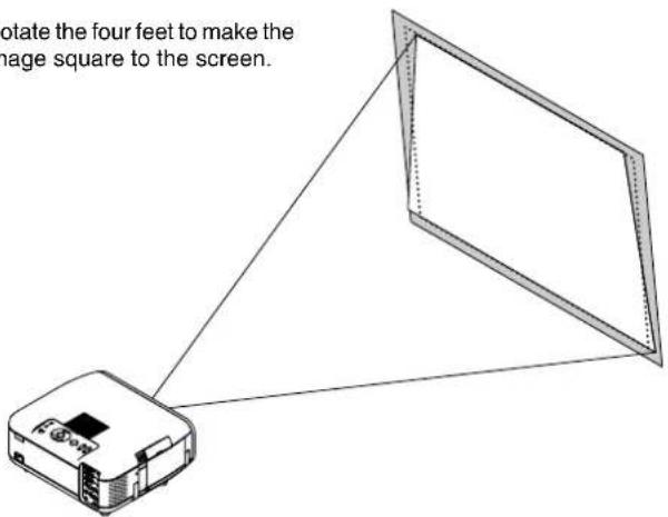 rotate the four feet to make the page square to the screen.