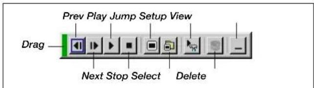 Prev Play Jump Setup View Drag Next Stop Select Delete