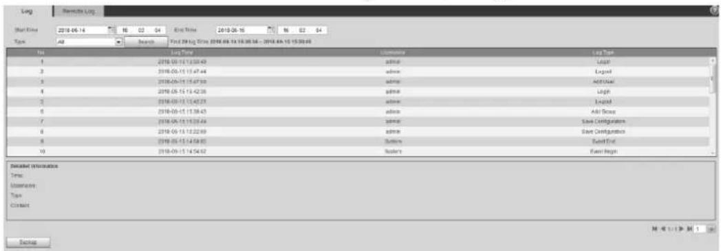 Log Reverse Log Short Time 2018-06-14 16 03 04 - Quick Time 2018-06-15 16 03 04 Type: A0 Search First 29 Log Time: 2018-06-14 16:00:04 - 2018-06-15 15:00:04 File Log Time LogName Log Type 1 2018-06-15 15:00:49 admin Logit 3 2018-06-15 15:47:44 admin Liquid 4 2018-06-15 15:47:50 admin Add User 5 2018-06-15 15:42:36 admin Logit 6 2018-06-15 15:42:23 admin Liquid 7 2018-06-15 15:38:45 admin Add Drive 8 2018-06-15 15:38:49 admin Save Configuration 9 2018-06-15 15:22:69 admin Save Configuration 10 2018-06-15 14:54:82 System Build End End Start End Select Information Time Username: Type Content M 4 1/1 3 M 1 Setup