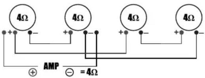 4Ω 4Ω 4Ω 4Ω AMP - = 4Ω