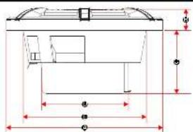 Technical drawing of a mechanical component with dimension annotations in millimeters