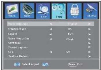 Create language English Transparency On Aspect 16:5 Name Recursion Weak Advanced Closed options X/S Ctrl Remove Default Select Adjust Menu Help