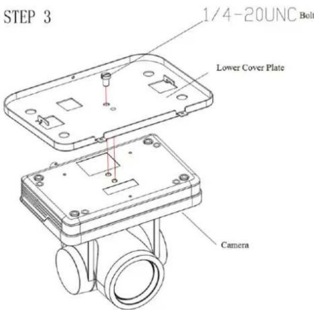 STEP 3 1/4-20UNC Bolt Lower Cover Plate Camera