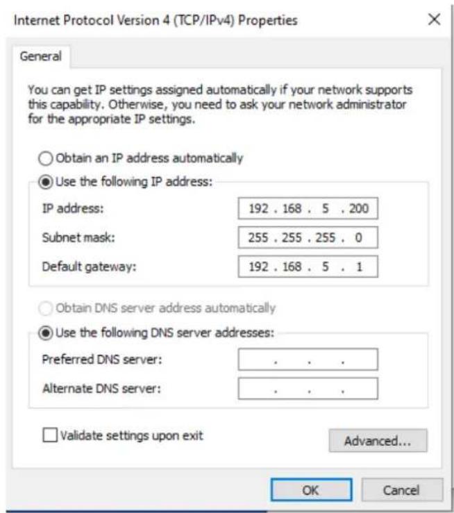 Internet Protocol Version 4 (TCP/IPv4) Properties General You can get IP settings assigned automatically if your network supports this capability. Otherwise, you need to ask your network administrator for the appropriate IP settings. Obtain an IP address automatically Use the following IP address: I…