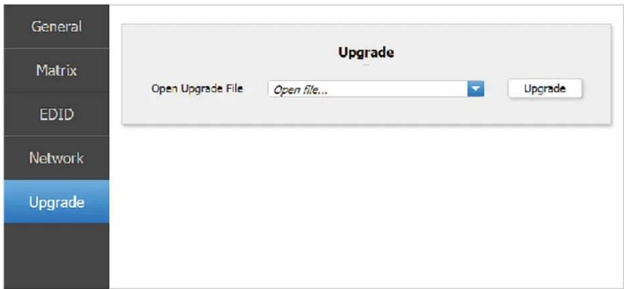 General Matrix EDID Network Upgrade Upgrade Open Upgrade File Open file... Upgrade