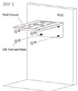 STEP 3 Wall Mount M6 Nut and Shim Wall