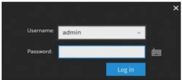 Username: admin Password: Log in