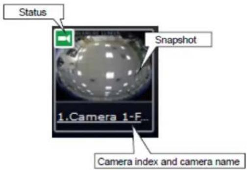 Status Snapshot 1.Camera 1-F... Camera index and camera name