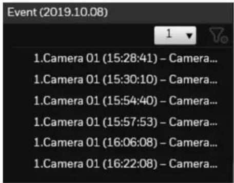 Event (2019.10.08) 1.Camera 01 (15:28:41) – Camera... 1.Camera 01 (15:30:10) – Camera... 1.Camera 01 (15:54:40) – Camera... 1.Camera 01 (15:57:53) – Camera... 1.Camera 01 (16:06:08) – Camera... 1.Camera 01 (16:22:08) – Camera...