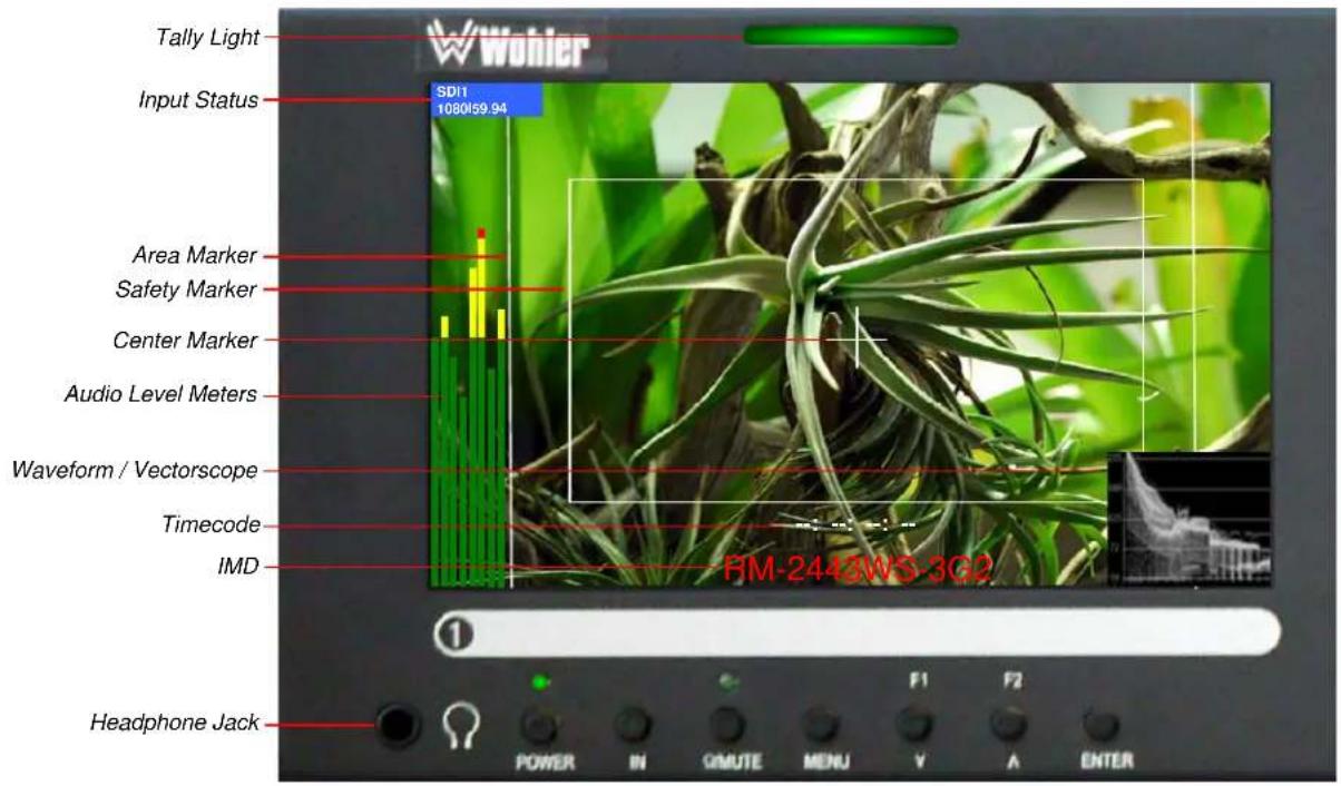 Wohler RM-2443WS-3G - On-Screen Display Features - 1