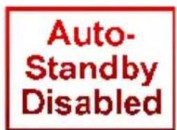 Auto- Standby Disabled