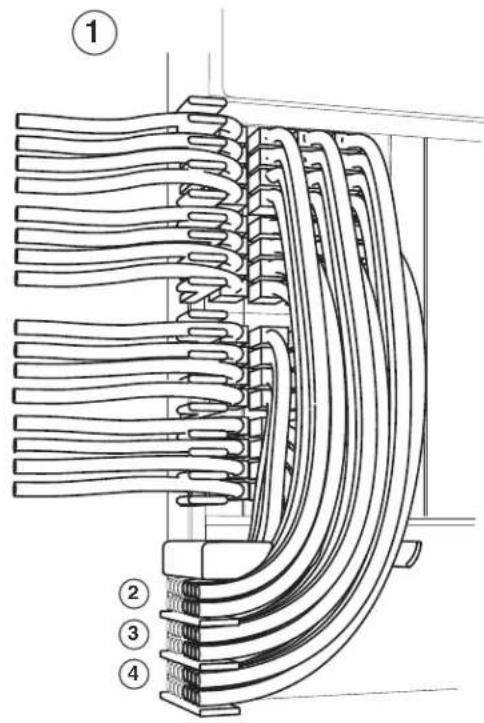 Technical diagram of a heat exchanger or cooling system with numbered components labeled 1 to 4