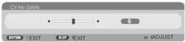 CYAN GAIN 5 ENTER : EXIT EXIT EXIT ADJUST