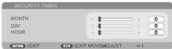 SECURITY TIMER MONTH DAY HOUR 0 0 0 EXIT :EXIT EXIT :EXIT MOVE:ADJUST