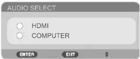AUDIO SELECT HDMI COMPUTER ENTER EXIT