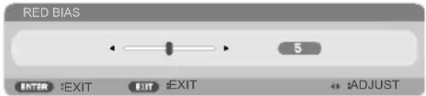 RED BIAS 5 ENTER :EXIT EXIT EXIT :ADJUST