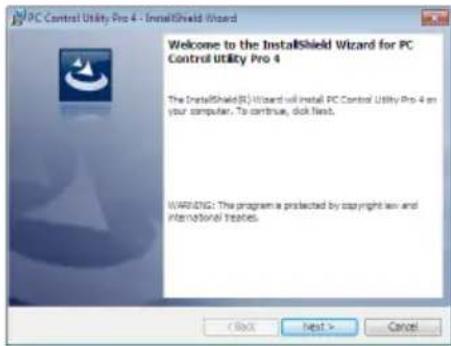 PC Control Utility Pro 4 - InstallShield Wizard Welcome to the InstallShield Wizard for PC Control Utility Pro 4 The InstallShield(R) Wizard will install PC Control Utility Pro 4 on your computer. To continue, click Next. WARNING: The program is protected by copyright law and International treaties.