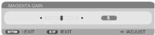MAGENTA GAIN 5 ENTER : EXIT EXIT EXIT : ADJUST