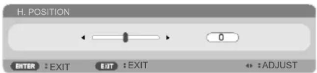H. POSITION 0 ENTER : EXIT EXIT : EXIT : ADJUST