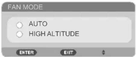 FAN MODE AUTO HIGH ALTITUDE ENTER EXIT