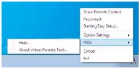 Show Remote Control Reconnect Starting Easy Setup... Option Settings Help Cancel Exit