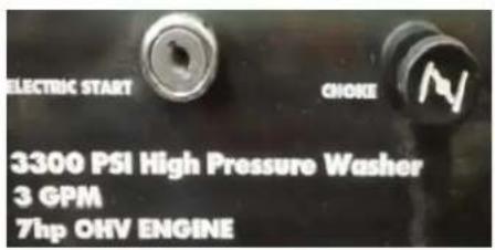 ELECTRIC START CHOKE 3300 PSI High Pressure Washer 3 GPM 7hp OHV ENGINE