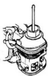 Technical line drawing of a mechanical pump or motor assembly (no text or symbols)
