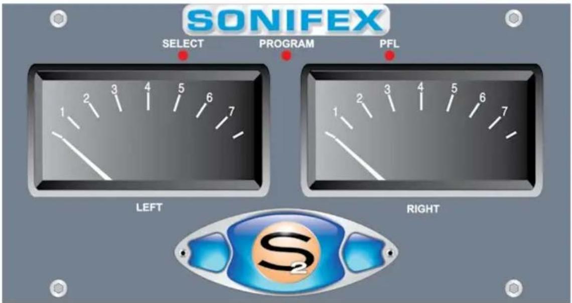 SONIFEX SELECT PROGRAM PFL 1 2 3 4 5 6 7 LEFT RIGHT