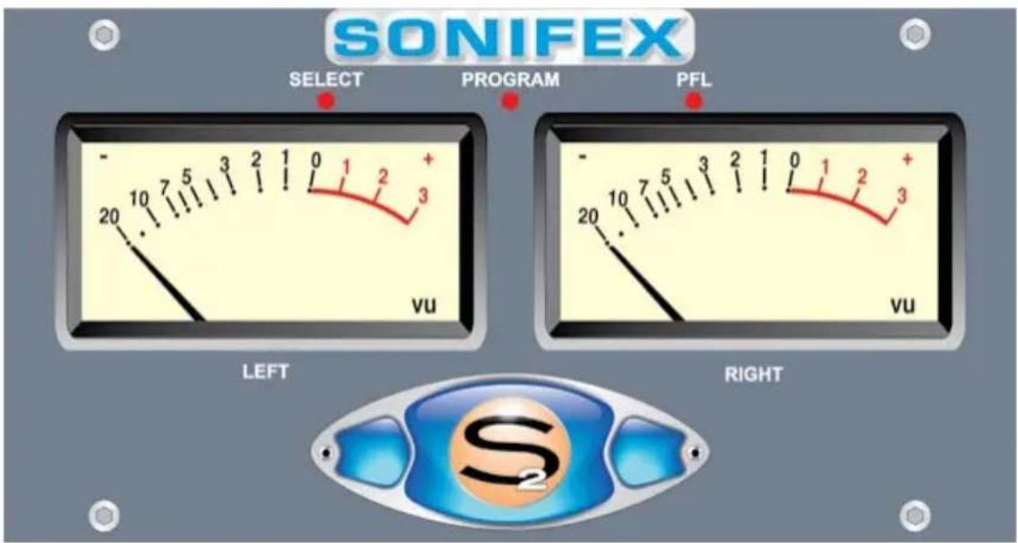 SONIFEX SELECT PROGRAM PFL 20 70 5 3 2 1 0 1 2 + vu LEFT 20 70 5 3 2 1 0 1 2 + vu RIGHT