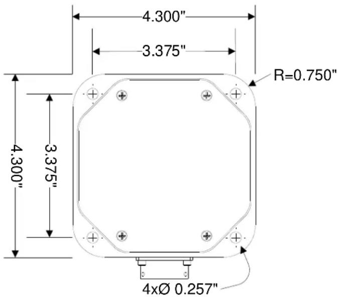 4.300" 3.375" R=0.750" 4.300" 3.375" 4xØ 0.257"