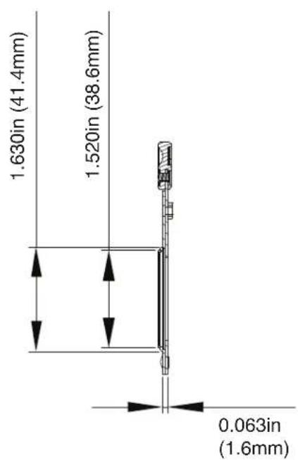 1.630in (41.4mm) 1.520in (38.6mm) 0.063in (1.6mm)