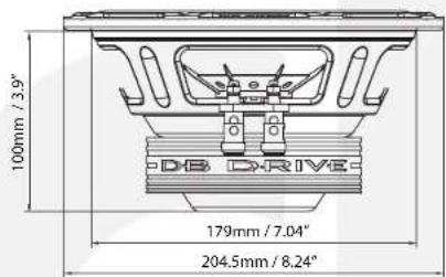 100mm / 3.9" DB DRIVE 179mm / 7.04" 204.5mm / 8.24"