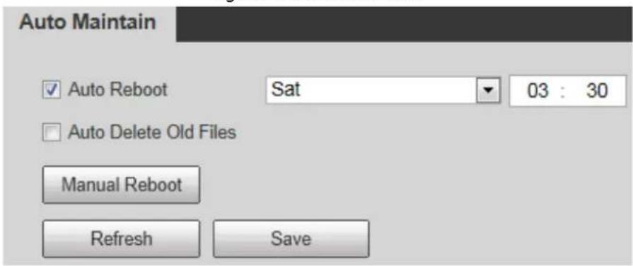 Auto Maintain ✓ Auto Reboot Sat 03 : 30 ☐ Auto Delete Old Files Manual Reboot Refresh Save