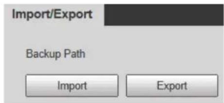 Import/Export Backup Path Import Export
