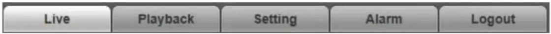 Live Playback Setting Alarm Logout