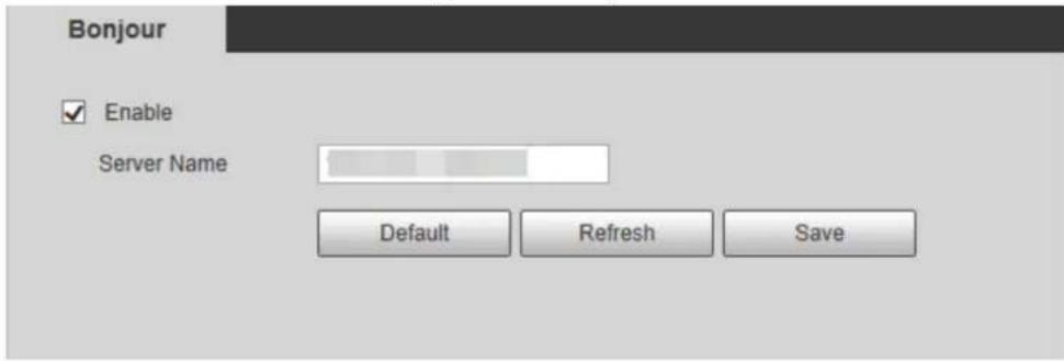 Bonjour Enable Server Name Default Refresh Save