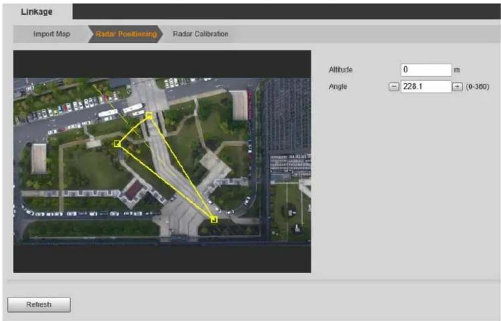 Linkage Import Map Radar Positioning Radar Calibration Altitude 0 m Angle -228.1 (0-360) Refresh