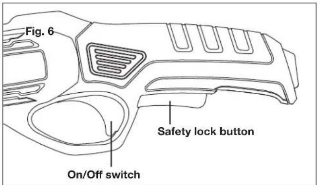 Fig. 6 Safety lock button On/Off switch