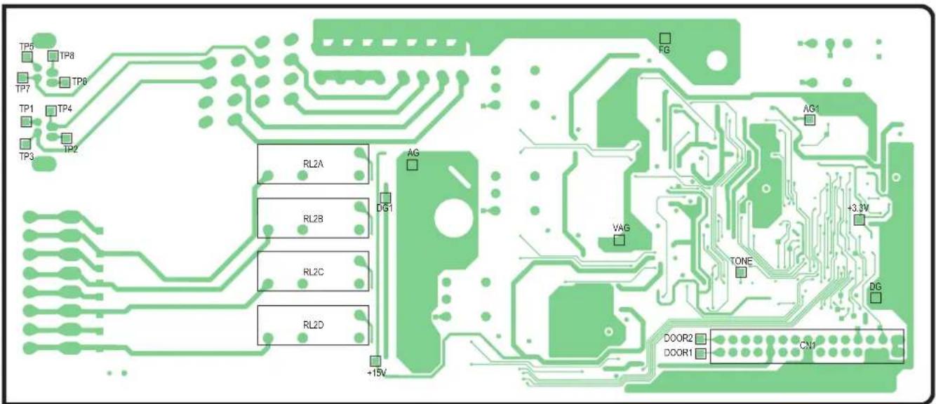 TP6 TP8 TP7 TP6 TP1 TP4 TP3 TP2 FG AG1 RL2A AG DG1 VAG TONE +3.3V DG RL2B RL2C RL2D +15V DOOR2 DOOR1 CN1