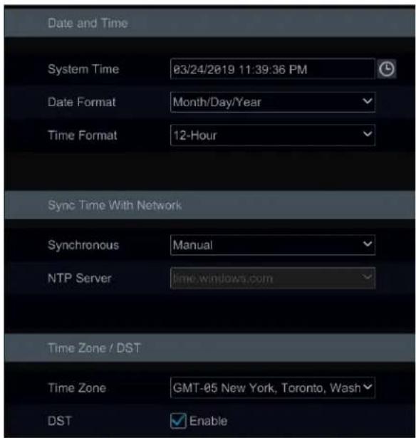 Speco Technologies H24WHRL - Date and Time Conguraon - 1