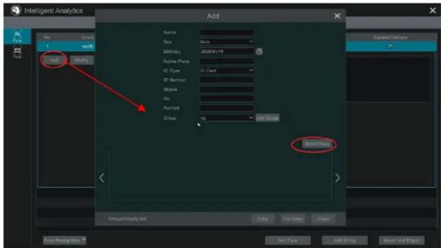 Intelligent Analytics Add Add Focus Select Focus Entry densely dlt Entry Full Entry Case Add Focus Add Group Export/Export Name Sex Male Birthday J82910116 Native Place ID Type ID Card ID Number Above No. Names Group Add Group Add Focus