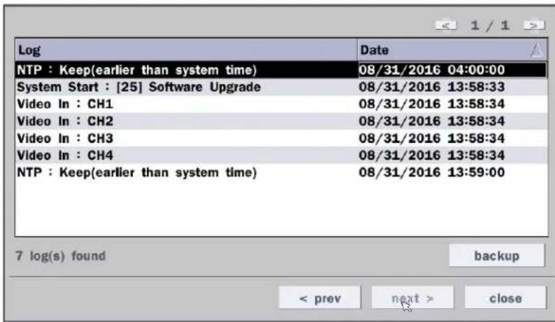 Speco Technologies D16WVN - 5-3-8. Log List - 1