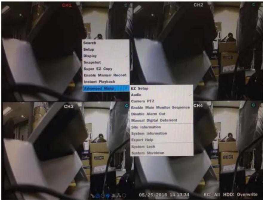 Speco Technologies D16WVN - 4-1. Setup - Main Live Screen - 1